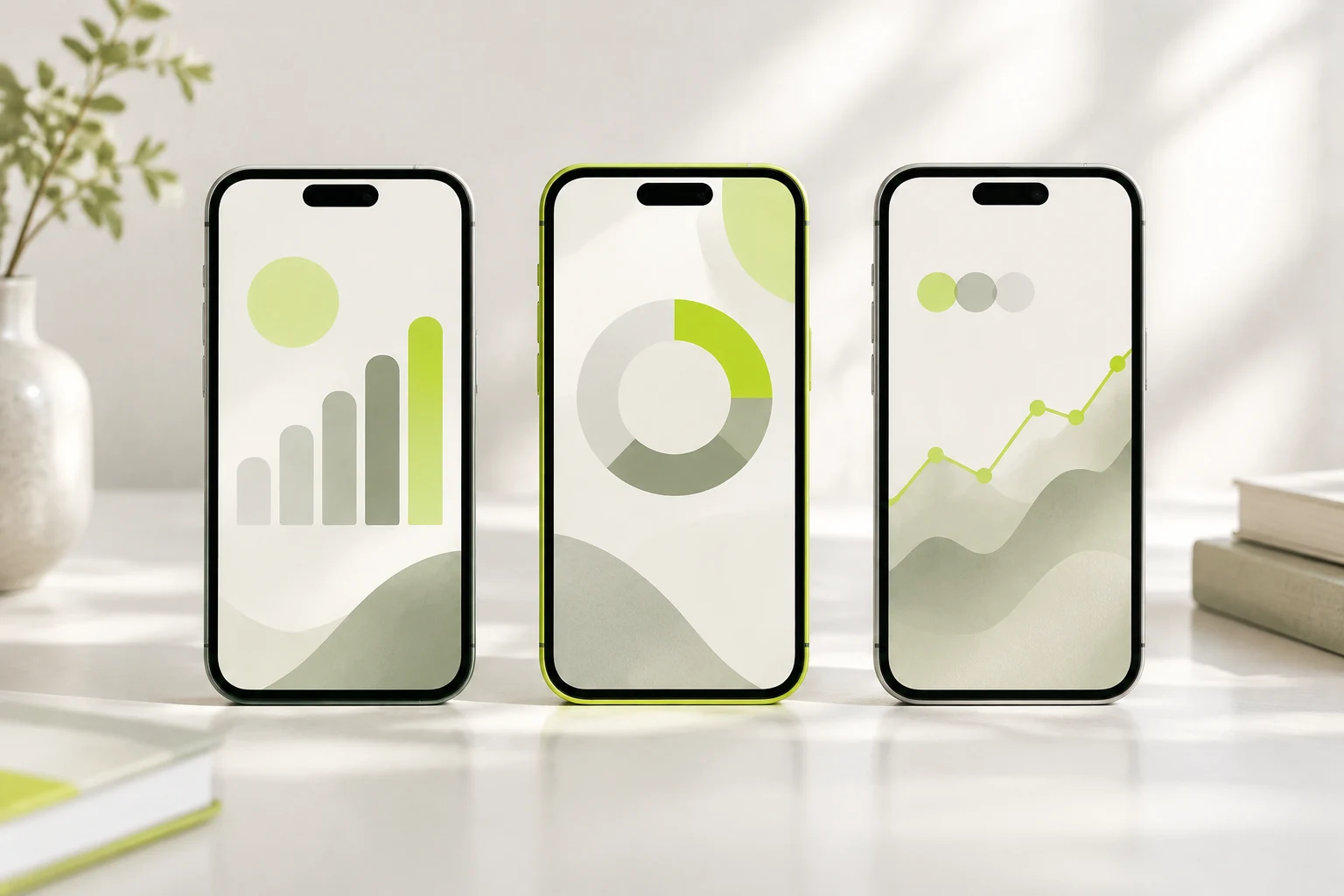 Three phone screens showing variations of the same ad